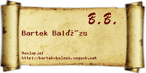 Bartek Balázs névjegykártya