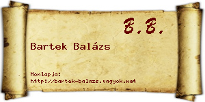 Bartek Balázs névjegykártya